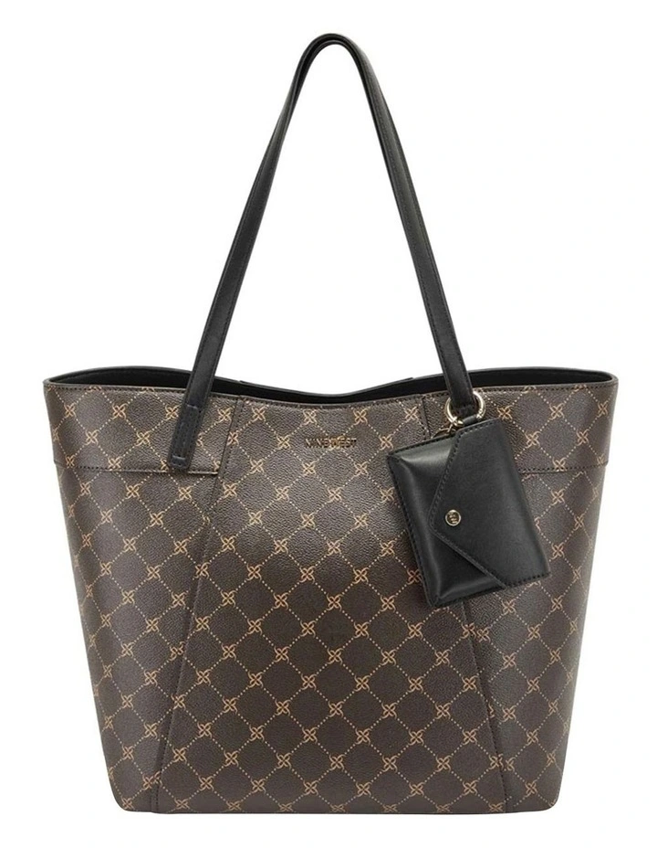 Nine West Sunnyside Dark Brown Logo Tote Bag 1 Nine West Sunnyside Dark Brown Logo Tote Bag