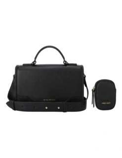 Nine West Brooklyn Flapover Crossbody Bag In Black