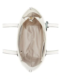 Nine West Emery Logo Zip Top Tote Bag In Beige/Aloe -Nine West 926659990 3 720x928