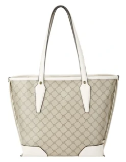 Nine West Emery Logo Zip Top Tote Bag In Beige/Aloe -Nine West 926659990 4 720x928