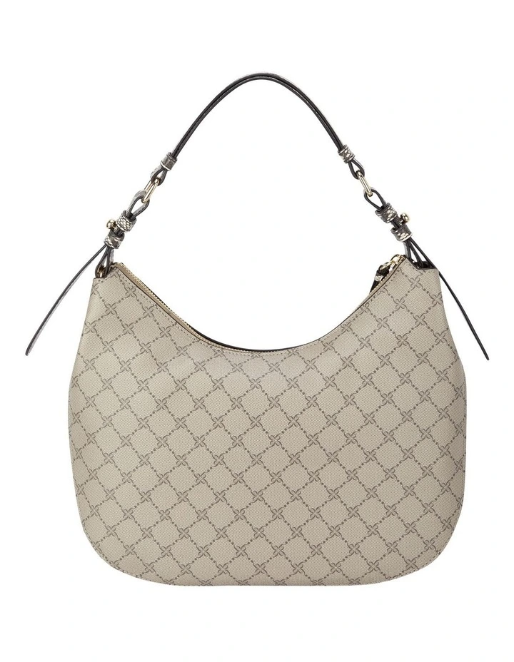 Nine West Irina Logo Zip Top Hobo Bag In Beige Multi 4 Nine West Irina Logo Zip Top Hobo Bag In Beige Multi - Image 4