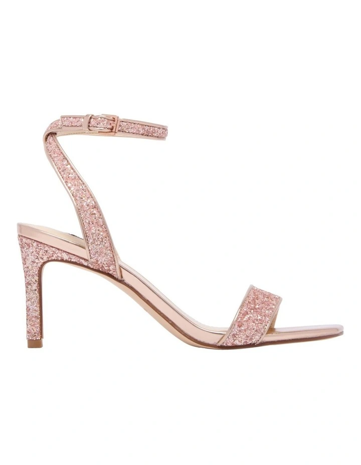 Nine West Handle Glitter Sandal In Rose 1 Nine West Handle Glitter Sandal In Rose