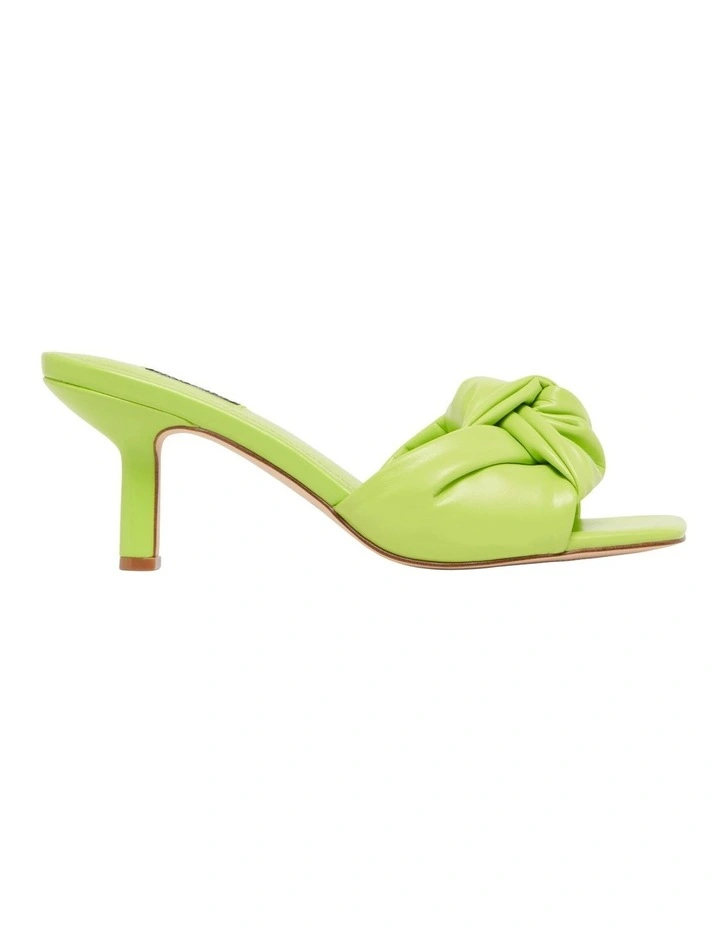 Nine West Knot Heeled Sandal In Lime Green 1 Nine West Knot Heeled Sandal In Lime Green