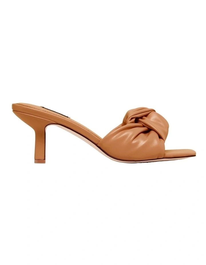 Nine West Knot Heeled Sandal In Tan 1 Nine West Knot Heeled Sandal In Tan