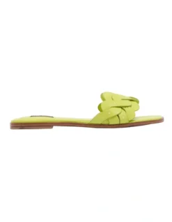 Nine West Grifa Flat Sandal In Lime Green