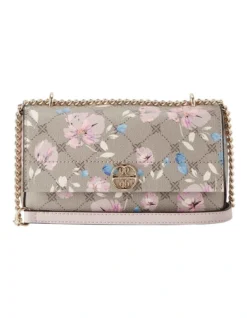 Nine West Kyelle Floral Logo Crossbody Bag In Grey