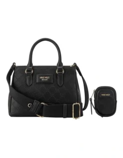 Nine West Houghton Black Satchel Bag In Black
